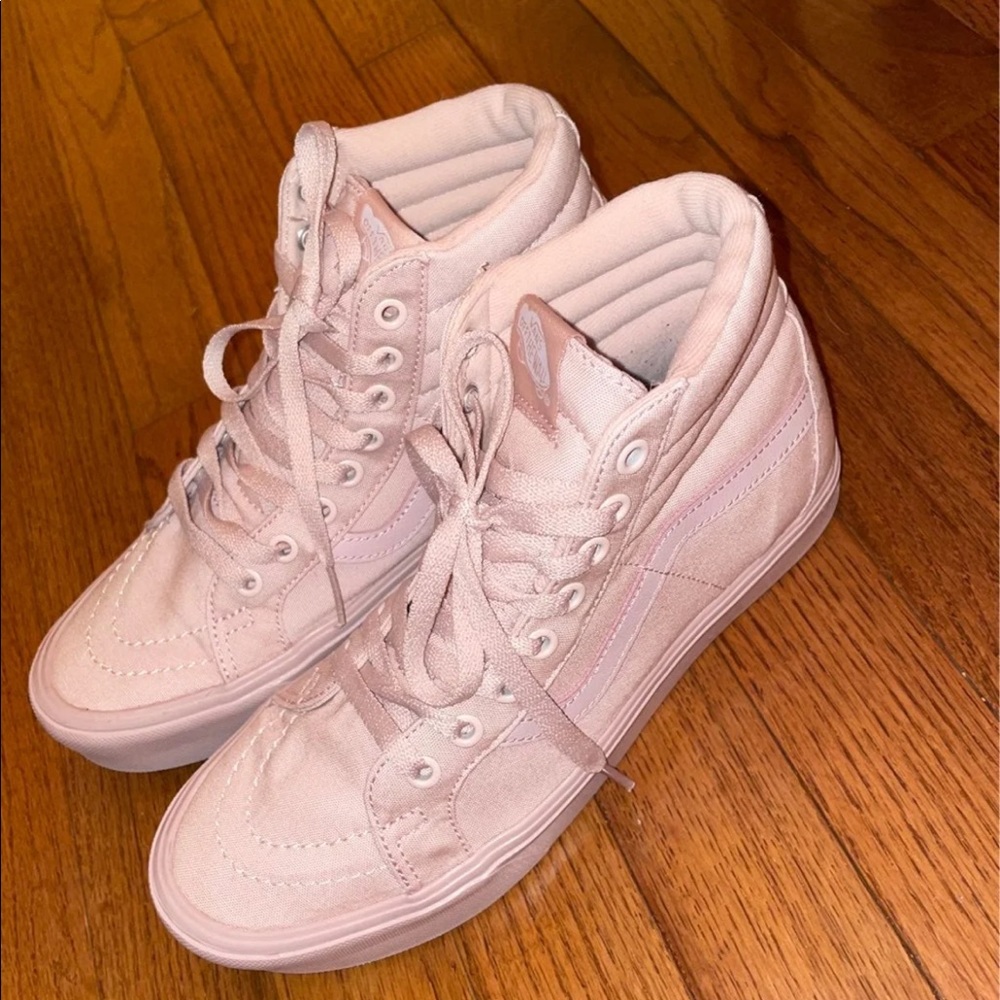 Pale pink high top Vans